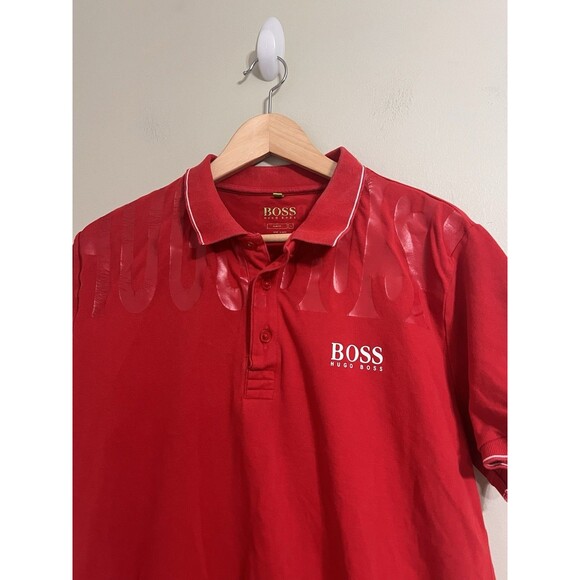 Hugo boss red polos for men slimfit T-shirt size L - Picture 4 of 11